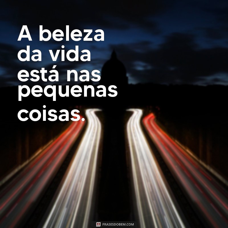 mensagem simplicidade da vida A beleza da vida está nas pequenas coisas.