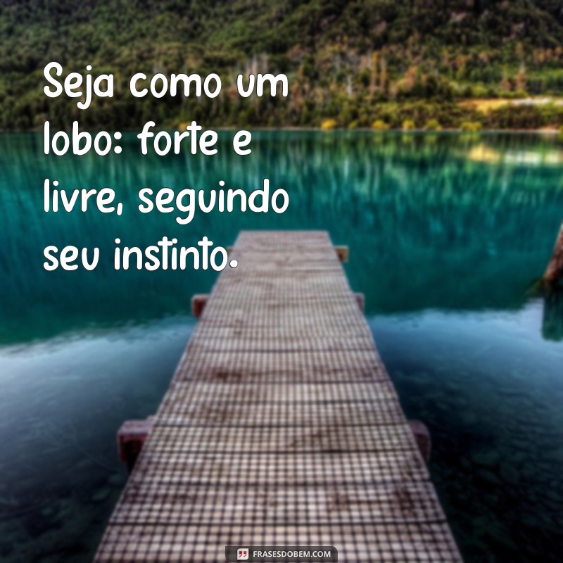 seja como um lobo Seja como um lobo: forte e livre, seguindo seu instinto.