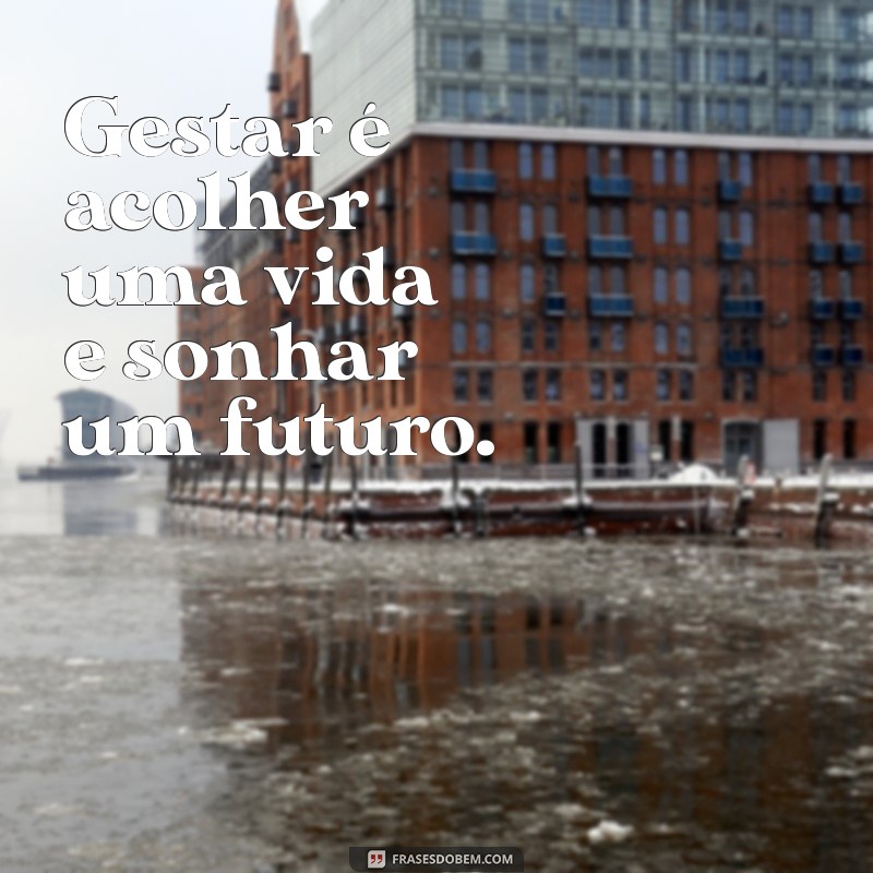 frases sobre gestar Gestar é acolher uma vida e sonhar um futuro.