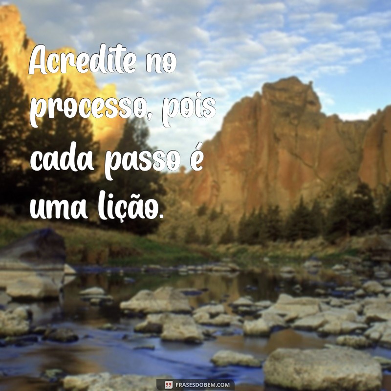 acredite no processo Acredite no processo, pois cada passo é uma lição.