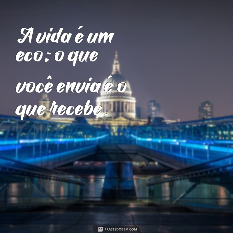 frases 244 A vida é um eco; o que você envia é o que recebe.