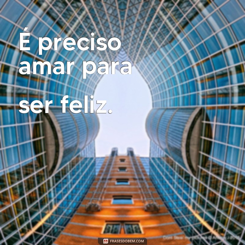 frases é preciso amar É preciso amar para ser feliz.