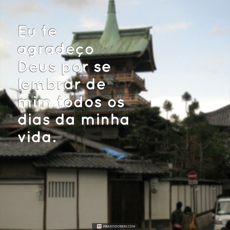 frases eu te agradeço Deus por se lembrar de mim Eu te agradeço Deus por se lembrar de mim todos os dias da minha vida.