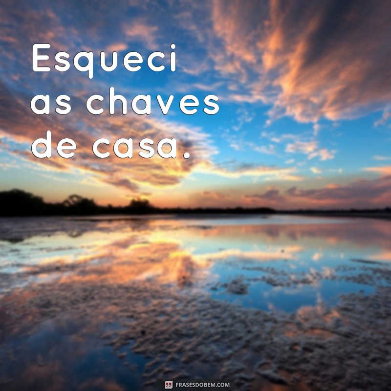 frases de esquecer Esqueci as chaves de casa.