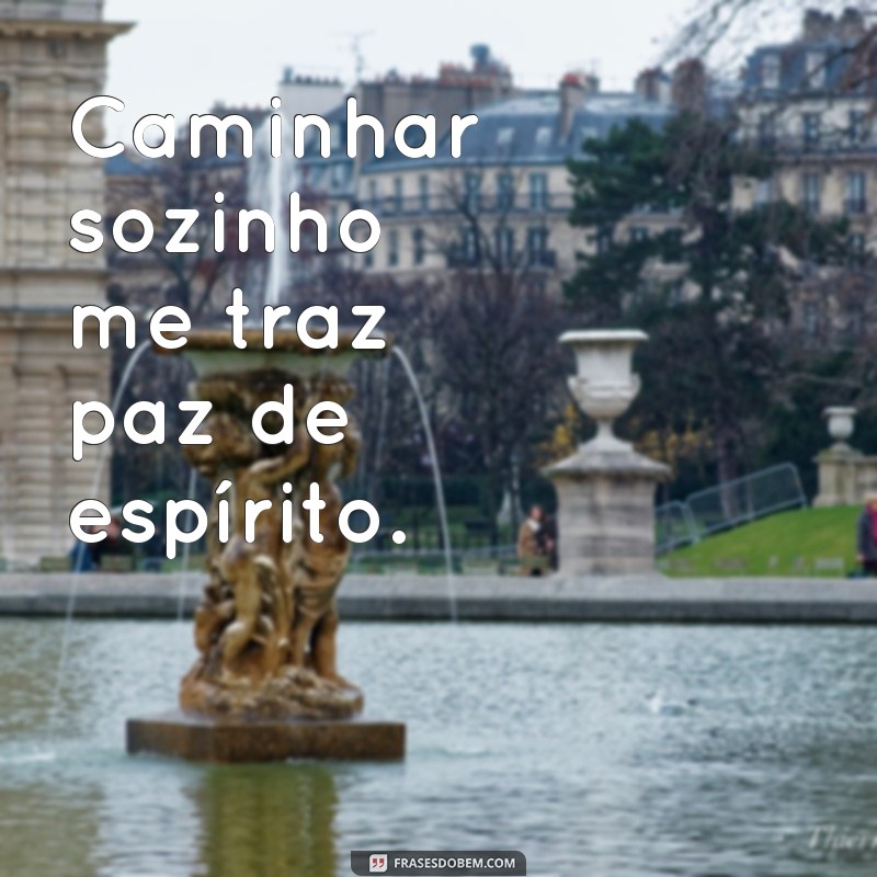 frases de andar sozinho Caminhar sozinho me traz paz de espírito.