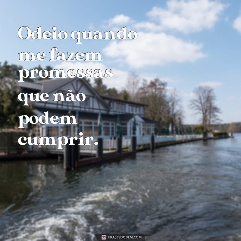 frases de odeio Odeio quando me fazem promessas que não podem cumprir.