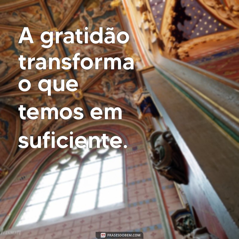 frases de gratidão por tudo A gratidão transforma o que temos em suficiente.