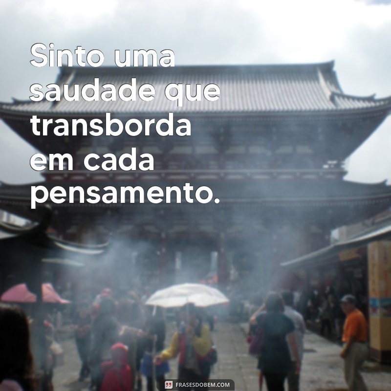 frases de meus sentimentos Sinto uma saudade que transborda em cada pensamento.