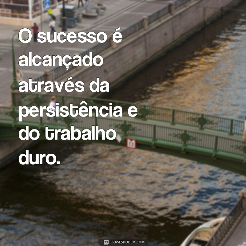 frases de sucesso curtas O sucesso é alcançado através da persistência e do trabalho duro.