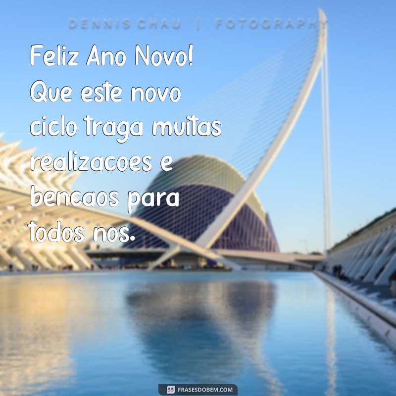 frases de feliz ano novo para whatsapp Feliz Ano Novo! Que este novo ciclo traga muitas realizações e bênçãos para todos nós.