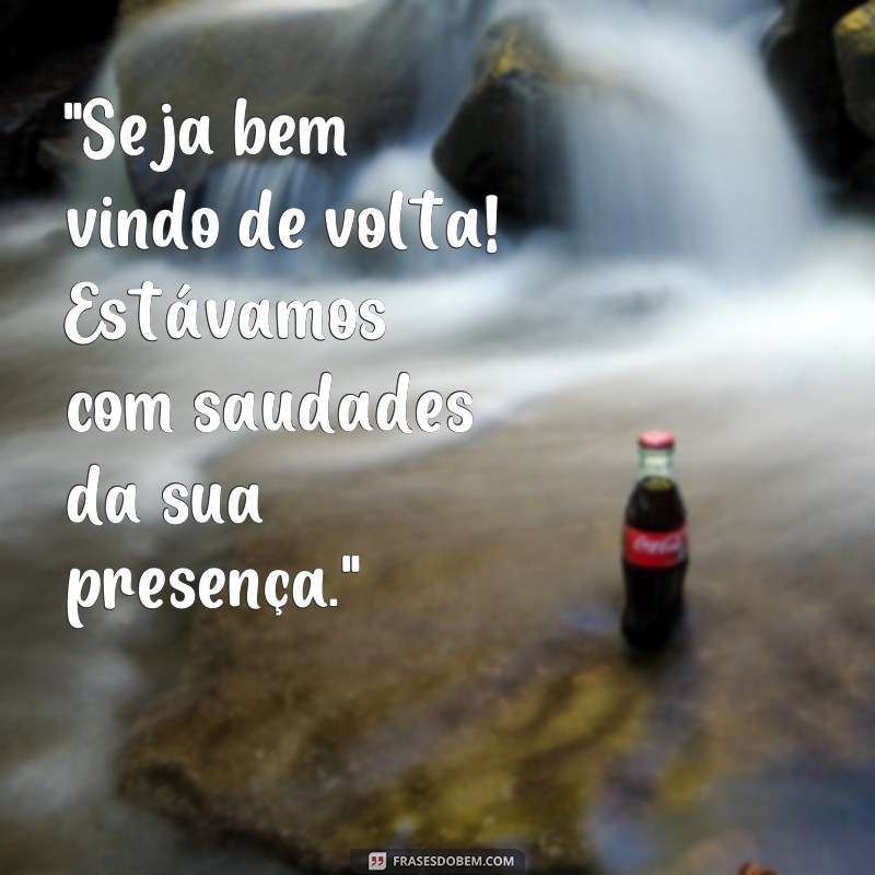 frases de bem vindo de volta 