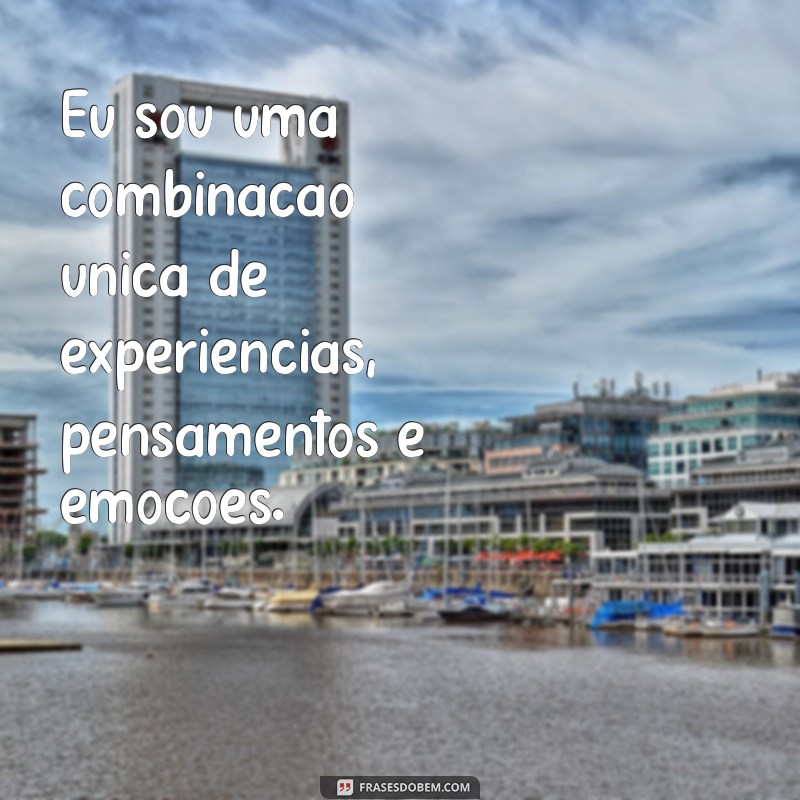 frases dentro de você Eu sou uma combinação única de experiências, pensamentos e emoções.