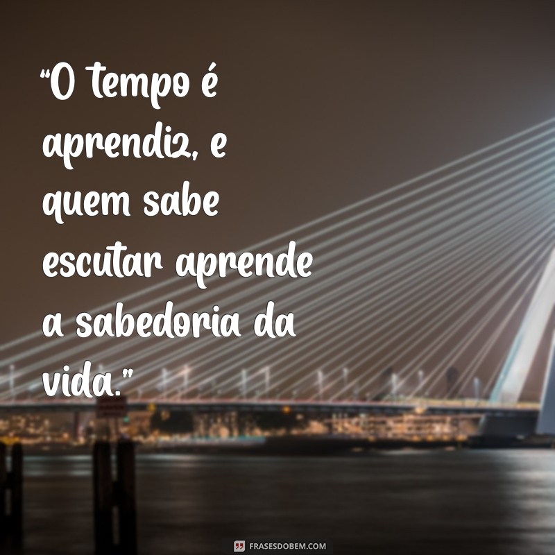 frases de preto velho pensador “O tempo é aprendiz, e quem sabe escutar aprende a sabedoria da vida.”