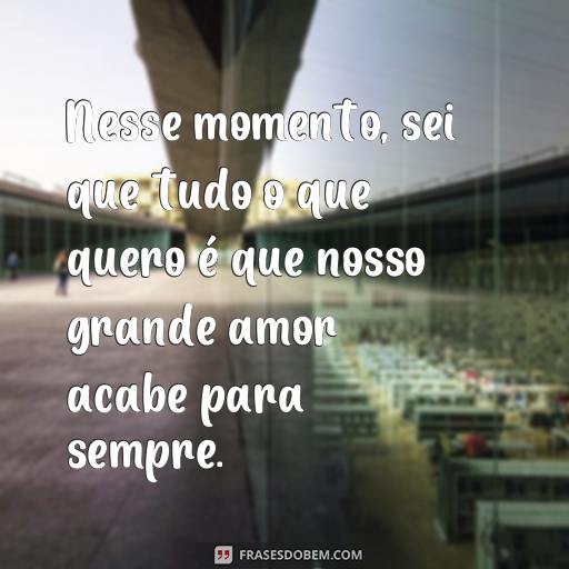  Nesse momento, sei que tudo o que quero é que nosso grande amor acabe para sempre.