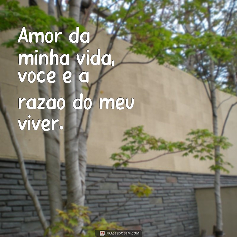 frases amor da minha vida daqui até a eternidade letra Amor da minha vida, você é a razão do meu viver.