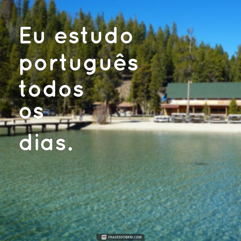 numere as frases de acordo com o tempo do verbo Eu estudo português todos os dias.