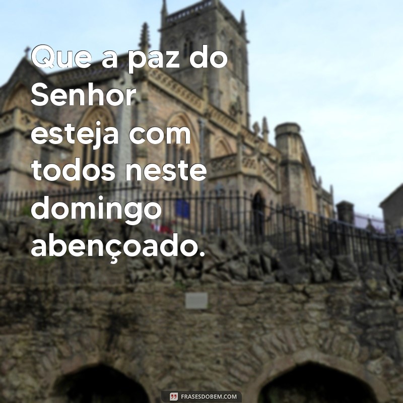 frases boa tarde domingo abençoado Que a paz do Senhor esteja com todos neste domingo abençoado.