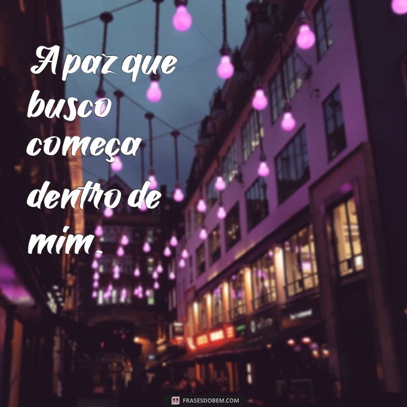 frases so quero paz A paz que busco começa dentro de mim.