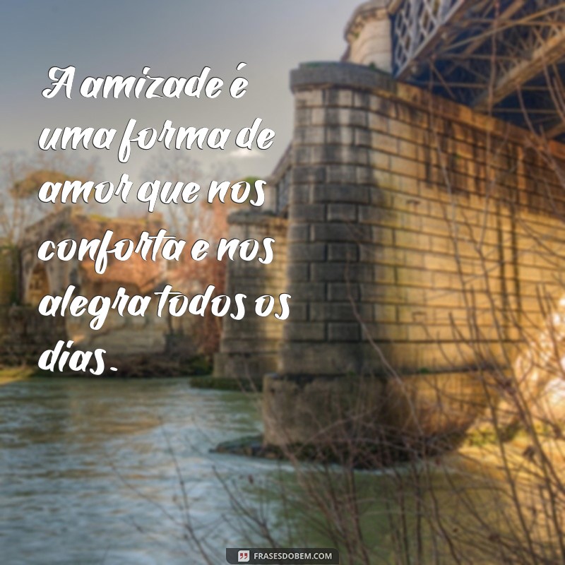 frases de amor de amigos A amizade é uma forma de amor que nos conforta e nos alegra todos os dias.