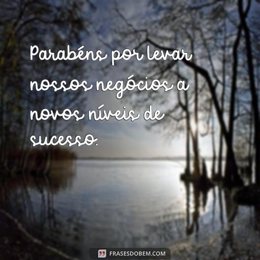  Parabéns por levar nossos negócios a novos níveis de sucesso.