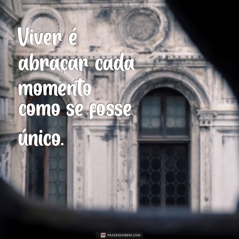 frases de viver Viver é abraçar cada momento como se fosse único.