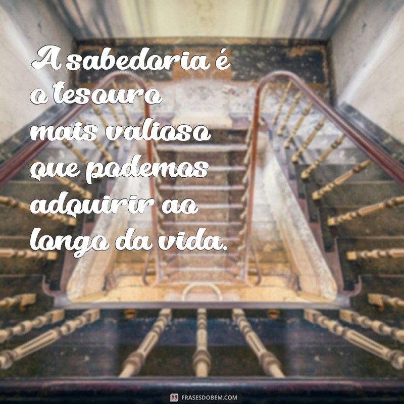 frases de inteligência e sabedoria A sabedoria é o tesouro mais valioso que podemos adquirir ao longo da vida.