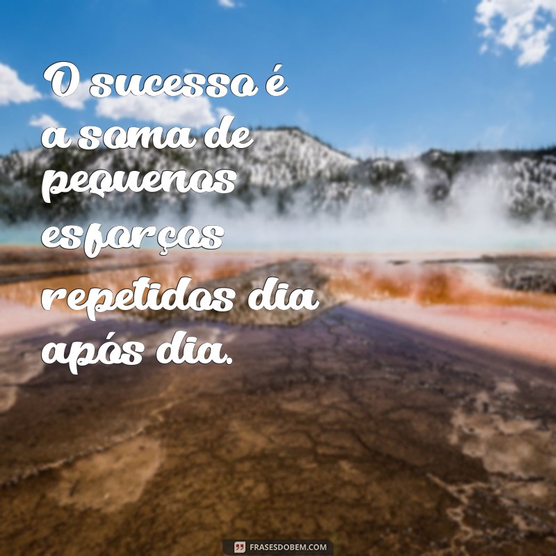 frases de sucesso profissional curtas O sucesso é a soma de pequenos esforços repetidos dia após dia.