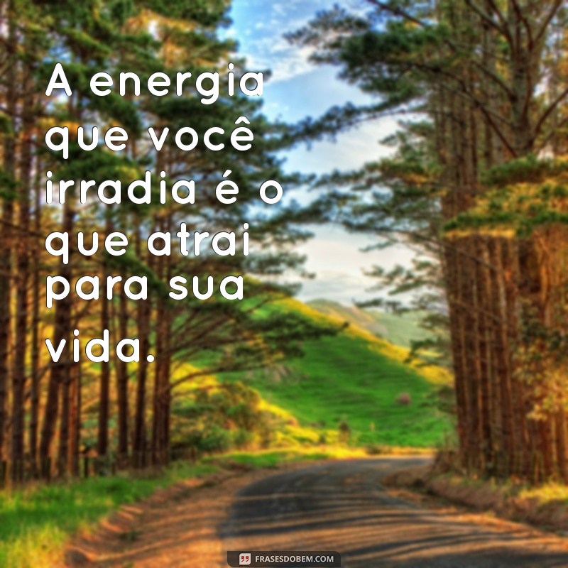 frases de energia A energia que você irradia é o que atrai para sua vida.