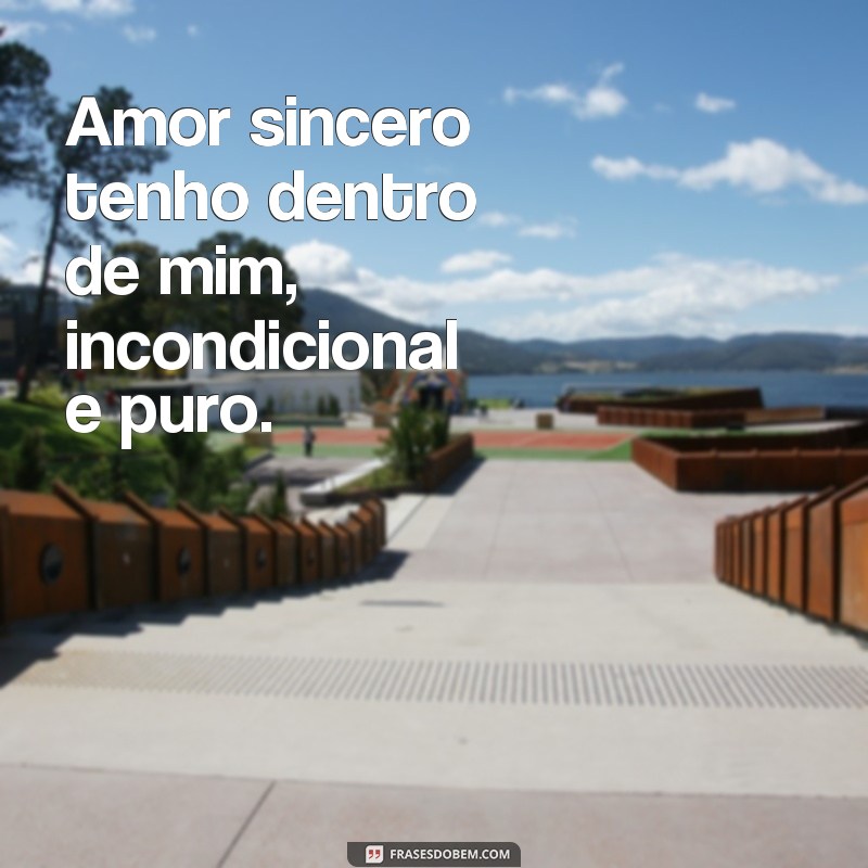 frases amor sincero tenho dentro de mim Amor sincero tenho dentro de mim, incondicional e puro.