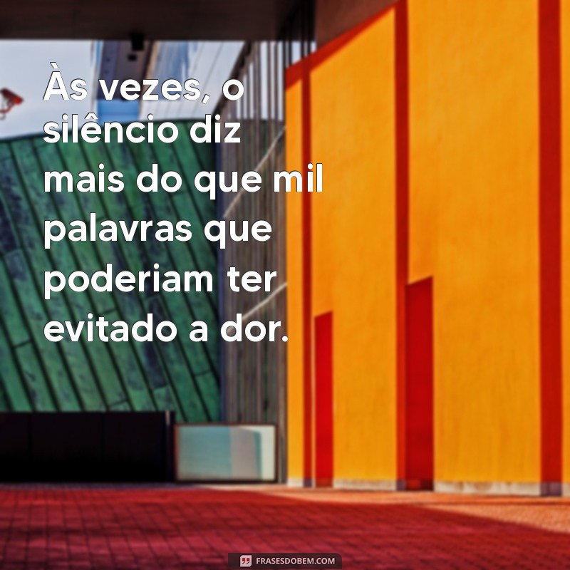 frases de arrependimento de atitudes erradas Às vezes, o silêncio diz mais do que mil palavras que poderiam ter evitado a dor.