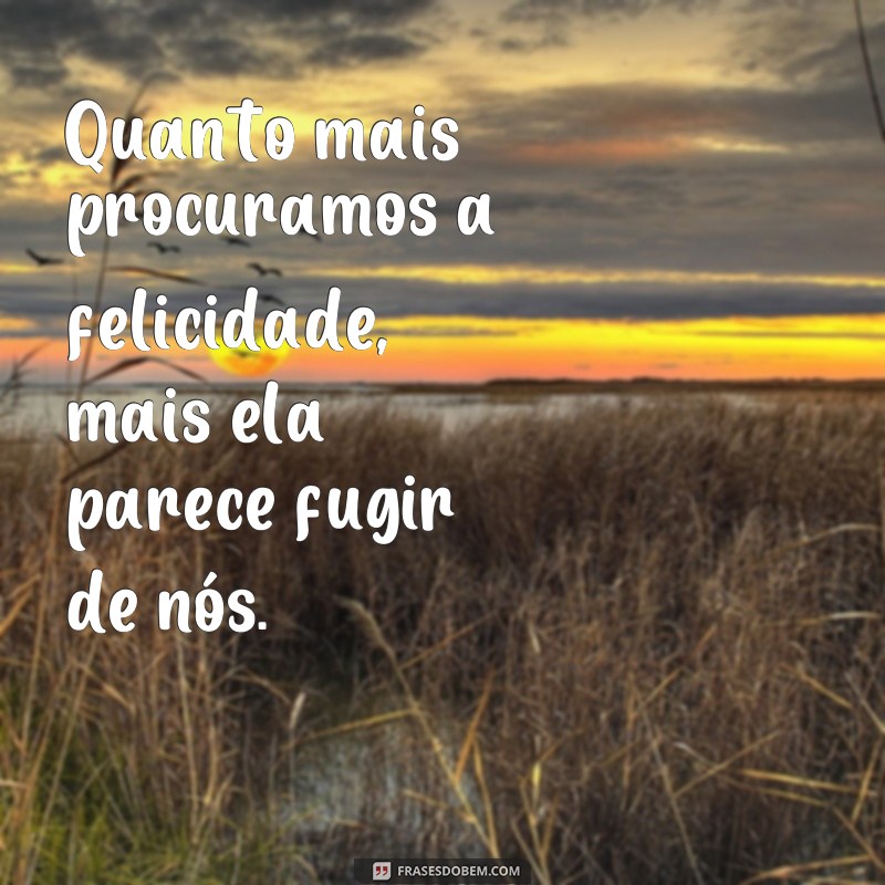 frases de paradoxo Quanto mais procuramos a felicidade, mais ela parece fugir de nós.