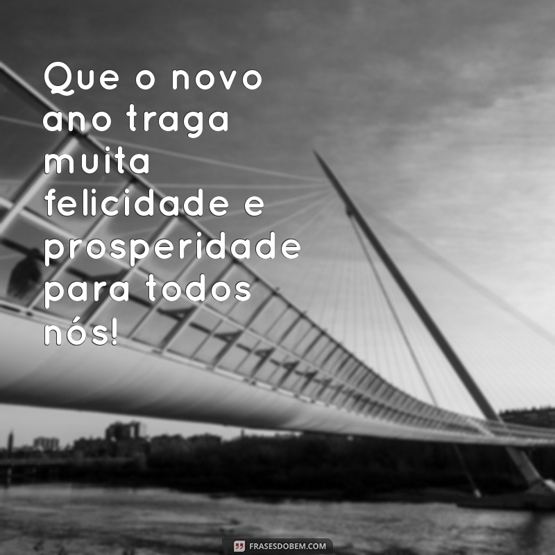 frases texto de ano novo Que o novo ano traga muita felicidade e prosperidade para todos nós!