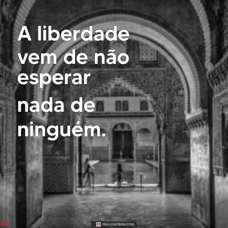 frases sobre nao esperar nada de ninguem A liberdade vem de não esperar nada de ninguém.