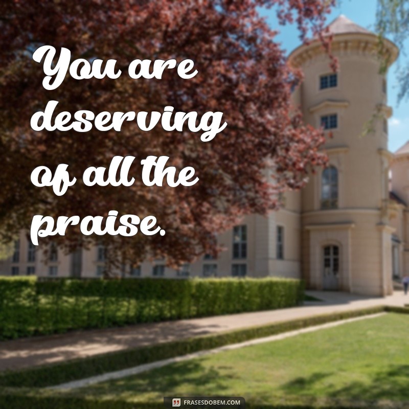 frases louvores em inglês You are deserving of all the praise.