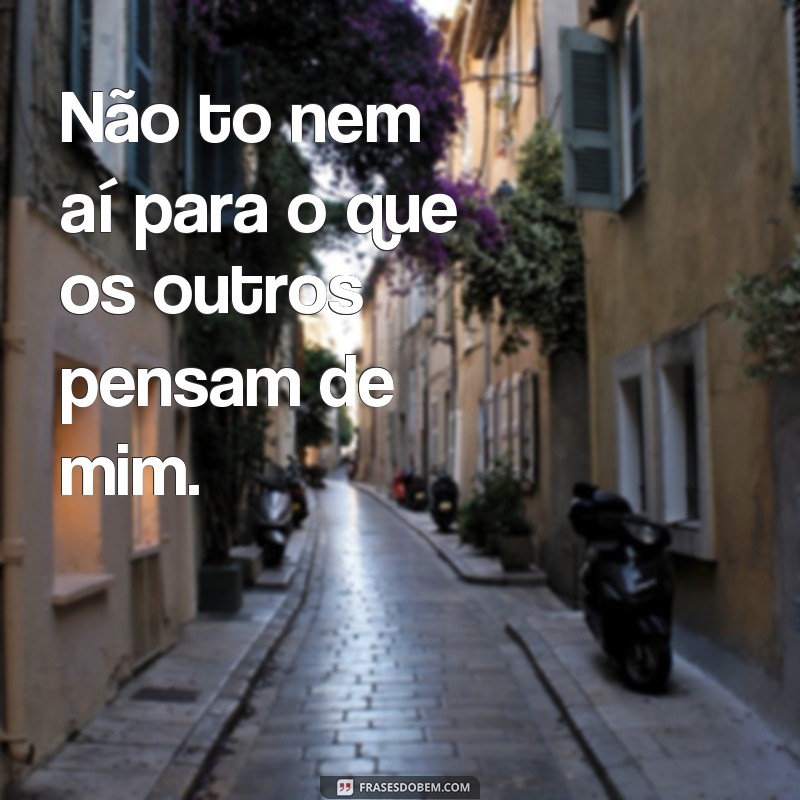 frases de não to nem ai Não to nem aí para o que os outros pensam de mim.