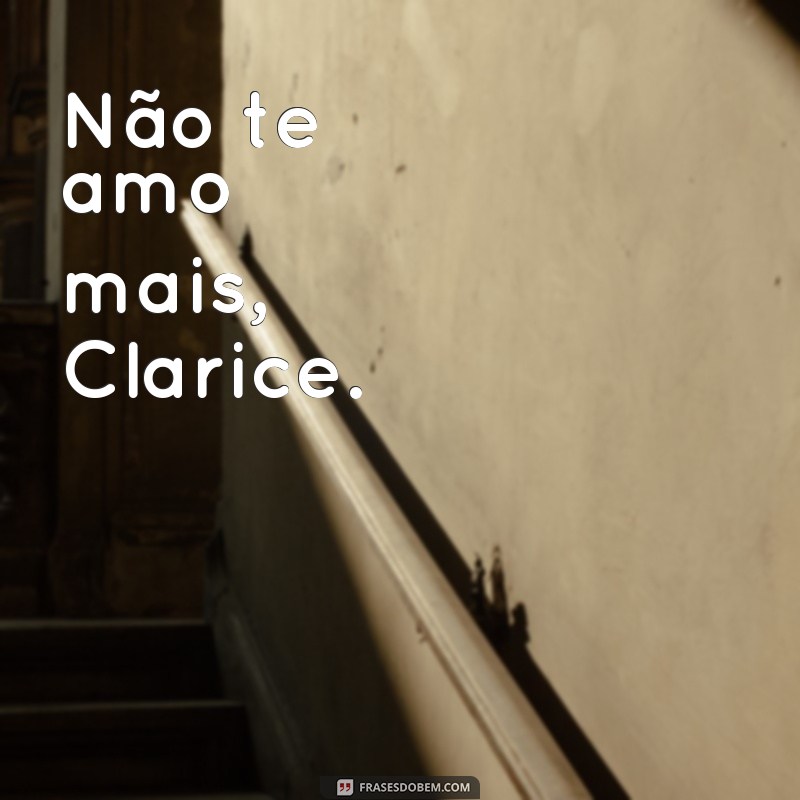 frases não te amo mais clarice Não te amo mais, Clarice.