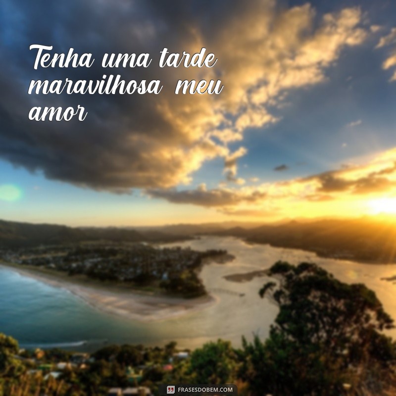 frases boa tarde fofo Tenha uma tarde maravilhosa, meu amor.