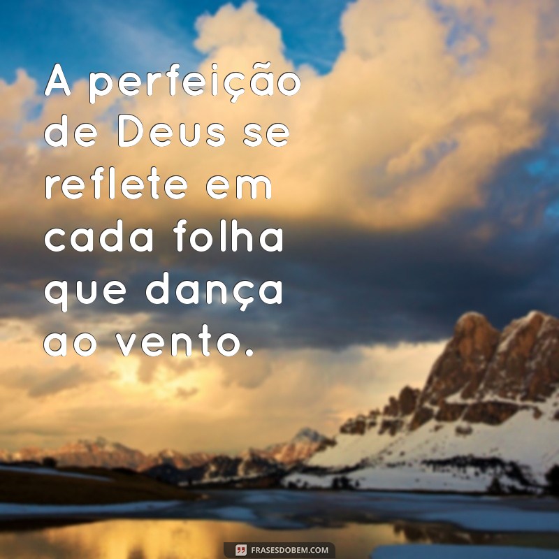 frases sobre a perfeição de deus na natureza A perfeição de Deus se reflete em cada folha que dança ao vento.