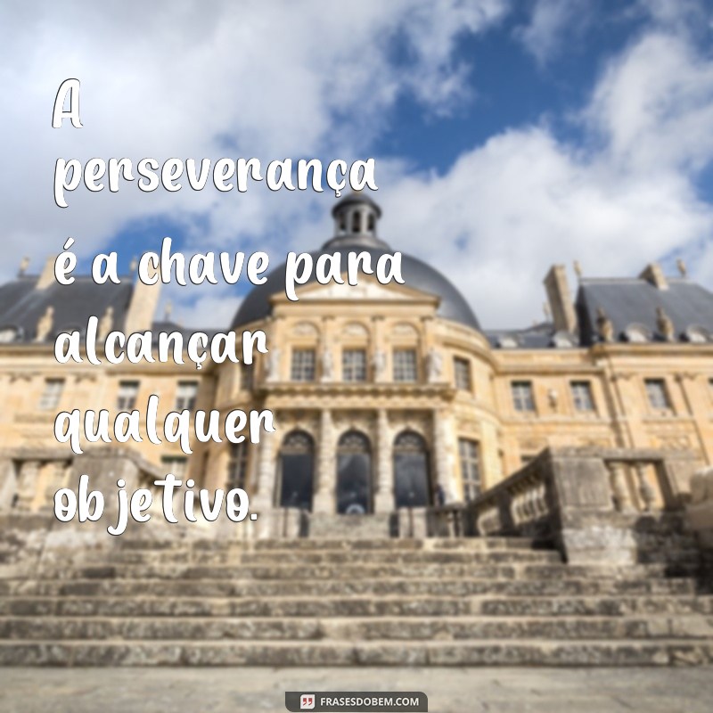 frases sobre perseverança A perseverança é a chave para alcançar qualquer objetivo.