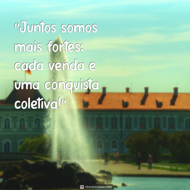 frases motivacional de vendas em equipe Juntos somos mais fortes: trabalho em equipe é a chave para o sucesso nas vendas.