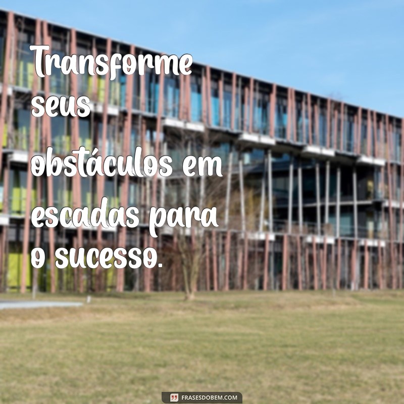 frases de atitude para status Transforme seus obstáculos em escadas para o sucesso.