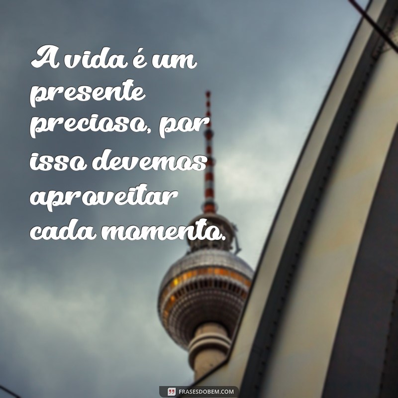 frases texto reflexivo sobre a vida A vida é um presente precioso, por isso devemos aproveitar cada momento.