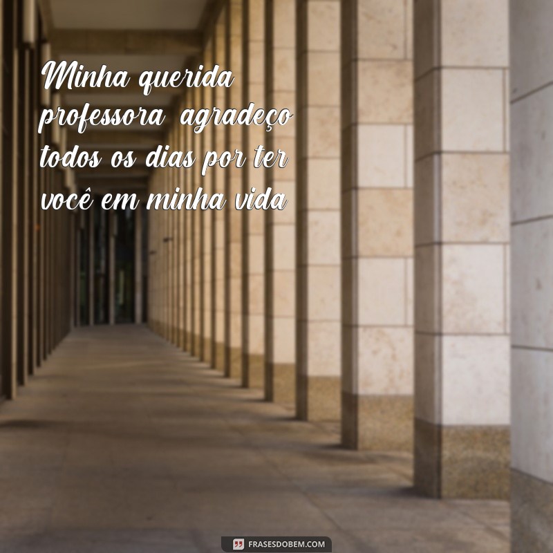 frases de amor para professora Minha querida professora, agradeço todos os dias por ter você em minha vida.