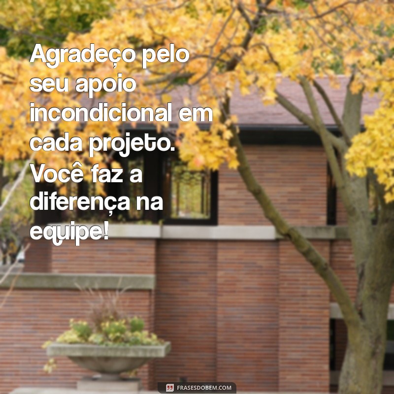 frases de agradecimento a colega de trabalho Agradeço por sempre estar disposto a ajudar nos projetos em que trabalhamos juntos.