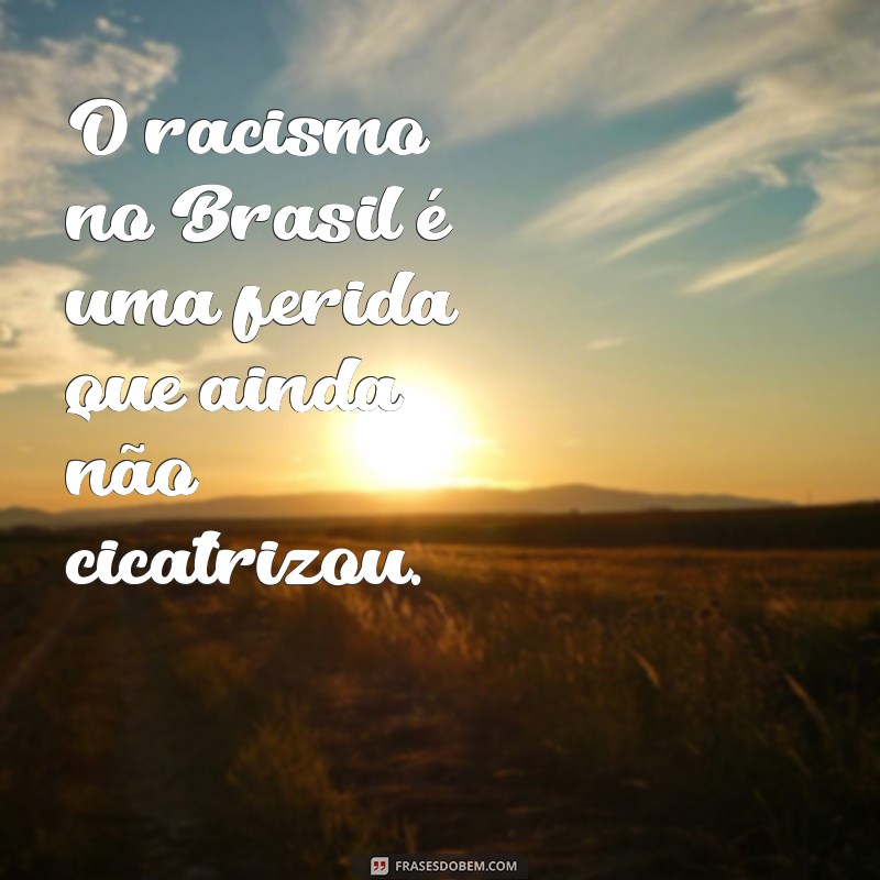 frases sobre racismo no brasil O racismo no Brasil é uma ferida que ainda não cicatrizou.