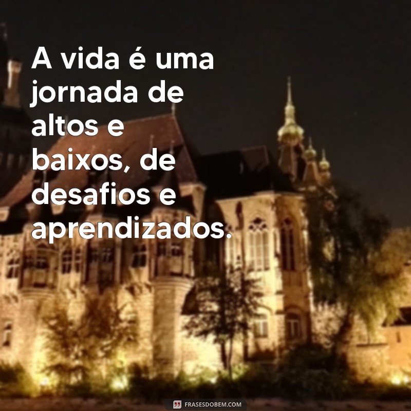 conceito de vida A vida é uma jornada de altos e baixos, de desafios e aprendizados.