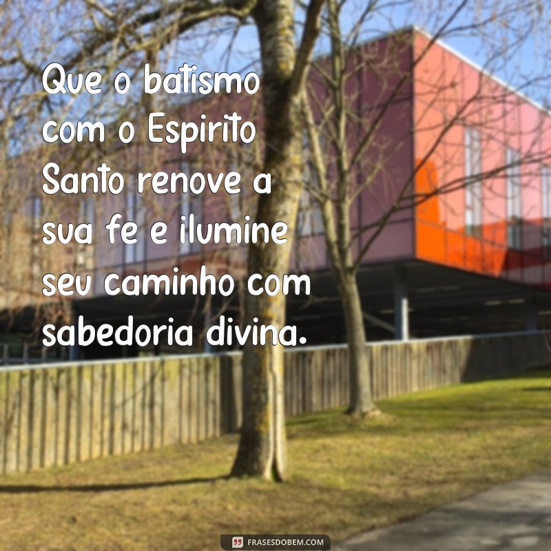 mensagem sobre batismo com espírito santo Que o batismo com o Espírito Santo renove a sua fé e ilumine seu caminho com sabedoria divina.