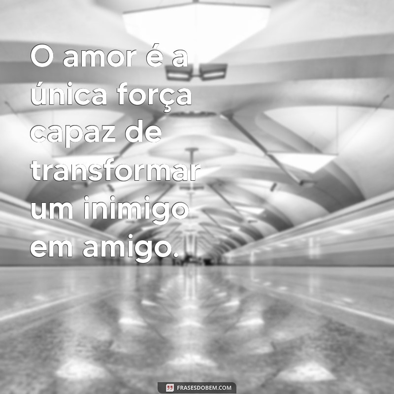 texto sobre o amor O amor é a única força capaz de transformar um inimigo em amigo.