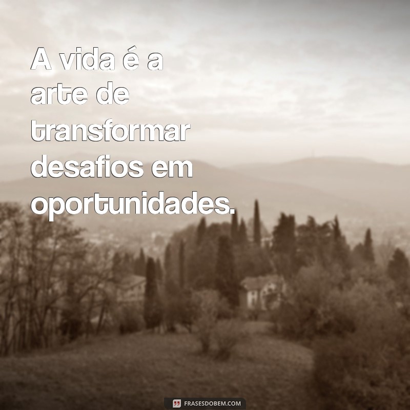 frases essência A vida é a arte de transformar desafios em oportunidades.