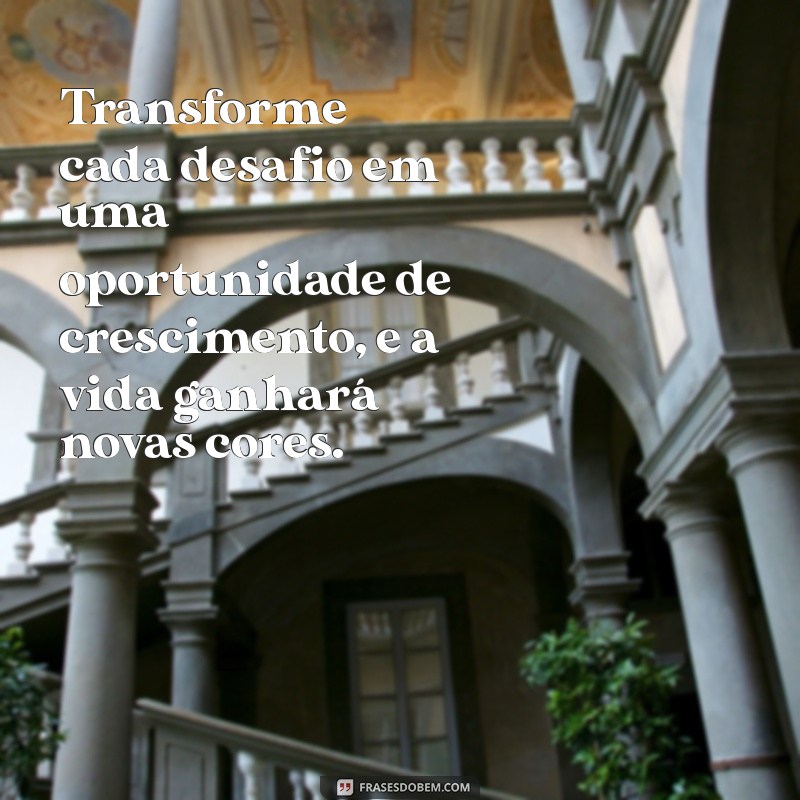 ressignificando a vida Transforme cada desafio em uma oportunidade de crescimento, e a vida ganhará novas cores.